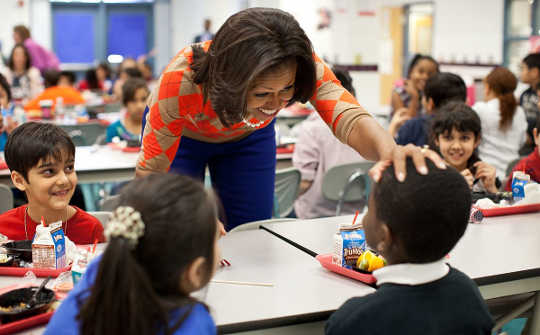 First Lady Michelle Obama has lunch with students at Parklawn Elementary School in Alexandria, Va., Jan. 25, 2012. First Lady Michelle Obama has lunch with students at Parklawn Elementary School in Alexandria, Va., Jan. 25, 2012.