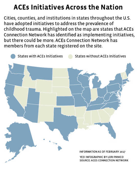 ACEs Initiatives (town adopted trauma informed care decrease in crime and suspension rates) ACEs Initiatives (town adopted trauma informed care decrease in crime and suspension rates)