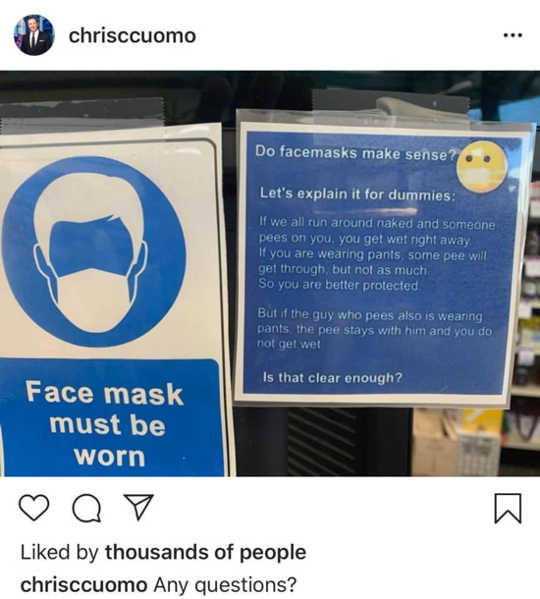 screenshot of Chris Cuomo’s Instagram post screenshot of Chris Cuomo’s Instagram post