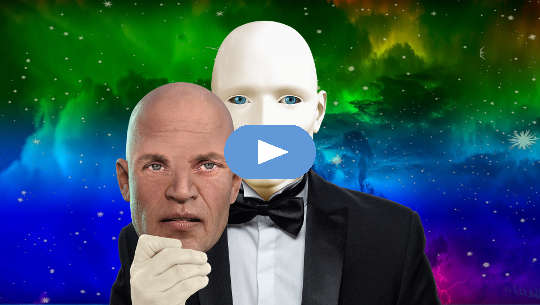 Is There a Right Way of Interpreting Dreams? holding up a mask of a man's face