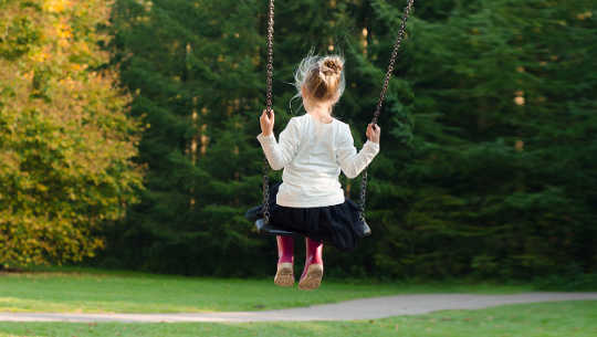 Got A Minute? Meditation... Express Style young girl, seen from the back, sitting on a swing