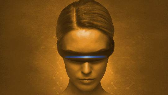 Two Ways to Ease Your Pain Without Meds person wearing virtual-reality glasses