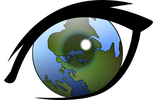 Tired of Doom and Gloom? What You Can Do Instead the outline of an eye with the planet as the iris