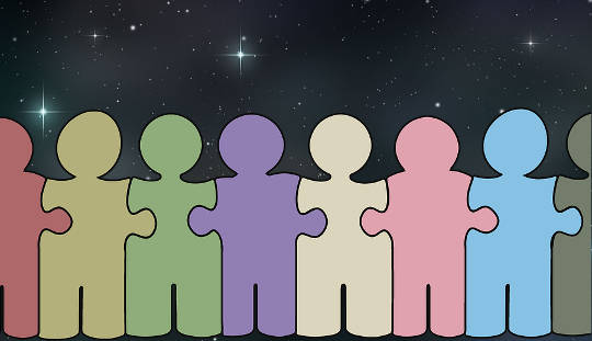Everything Is Interconnected people connected as a puzzle