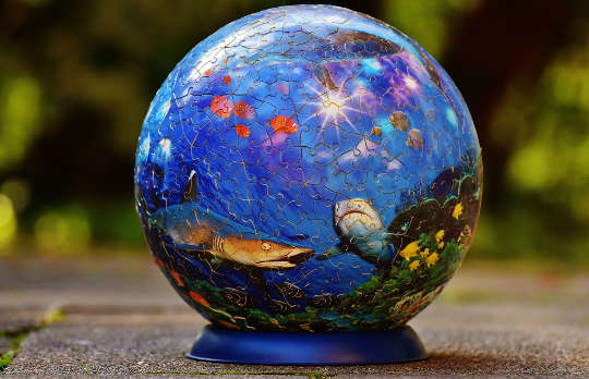 Today's Inspiration: November 11, 2022 a puzzle ball with the ocean and sea creatures