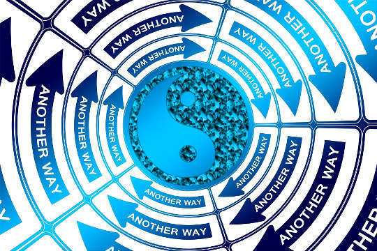 The Yin Yang of Outside-In and Inside-Out Culture a Yin-Yang symbol in the middle of a circle filled with circular arrows with the words "Another Way" in each arrow