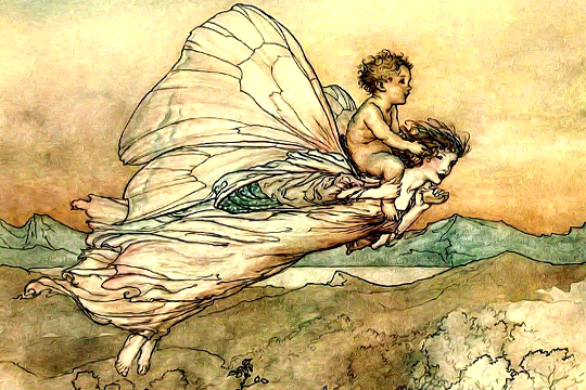 Dreaming Is In Danger: Optimal Dream and Sleep Hygiene drawing of a woman and a child flying through the sky