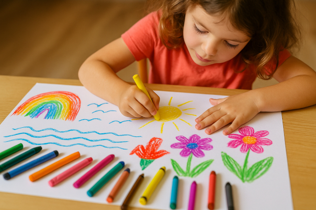 You Be You and I Be Me: The Path to Authentic Joy a child drawing with bright colors.
